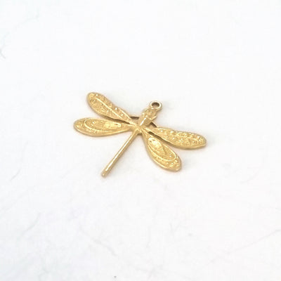 Large Dragonfly Charm, 1 Loop, Brass, Lot Size 10, #04R