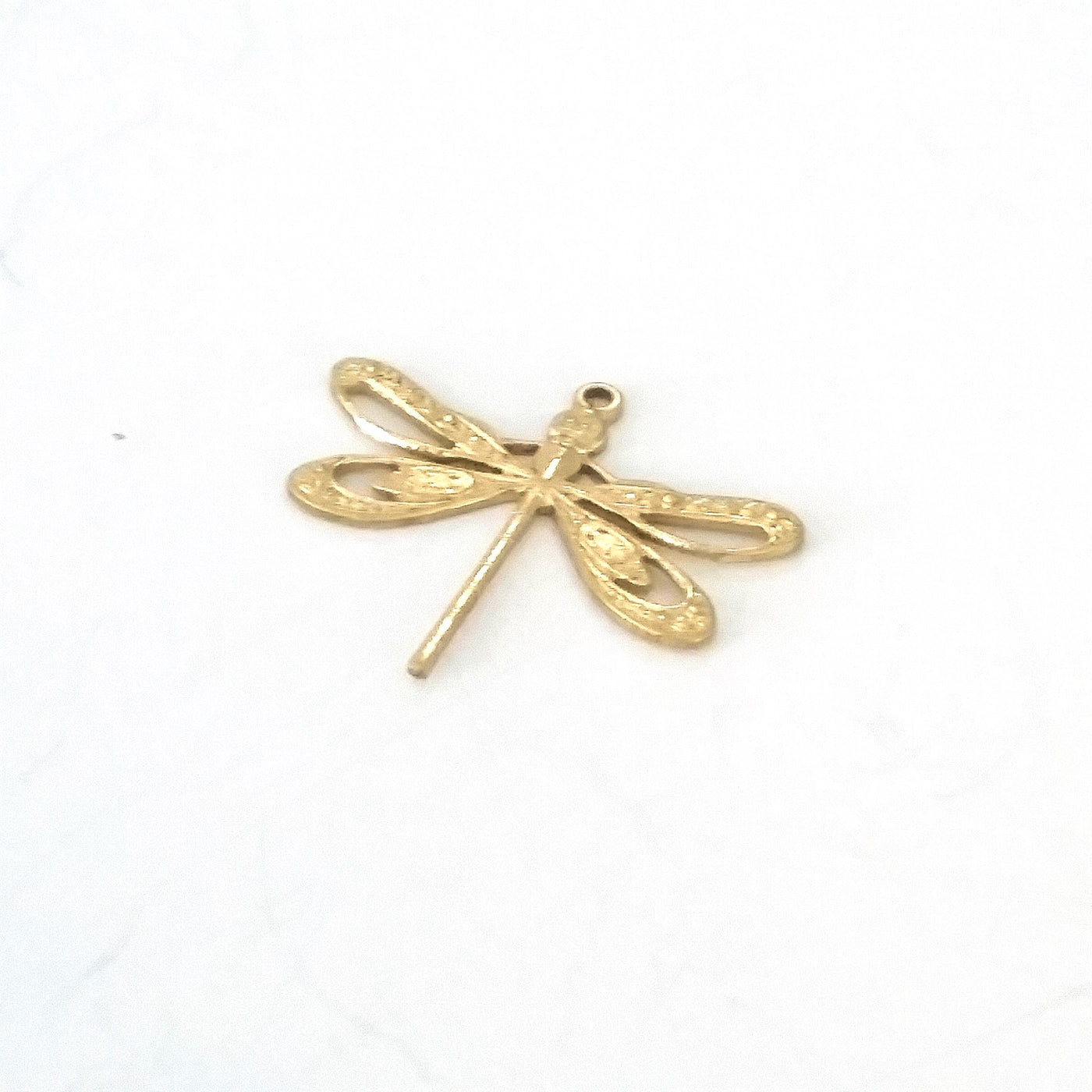 Large Filigree Dragonfly Charm, 1 Loop, Brass, Lot Size 10, #08R