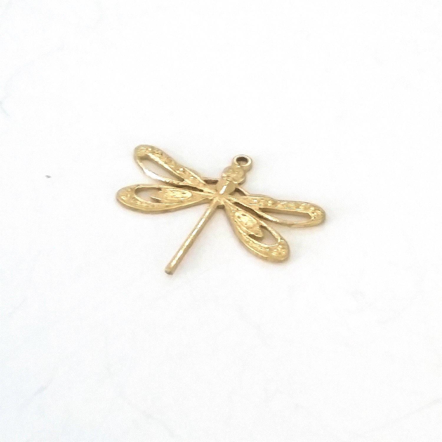 Large Filigree Dragonfly Charm, 1 Loop, Brass, Lot Size 10, #08R