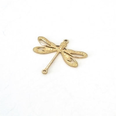 Large Filigree Dragonfly Connector Charm, 2 Loops, Brass, Lot Size 10, #09R