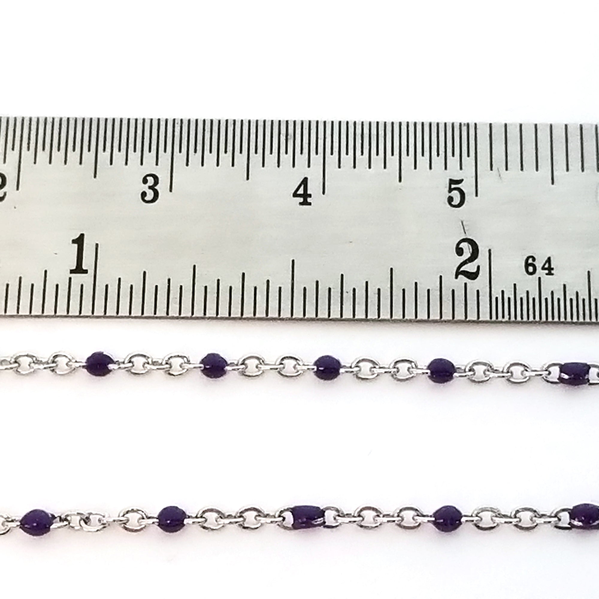 Purple Enamel Stainless Station Chains, 18 inches each, Lot of 10 Chains, #99G