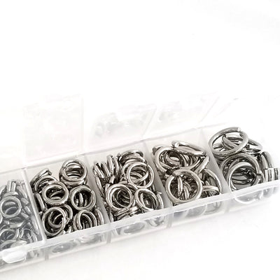 Extra Heavy Duty Jump Ring Kit, Stainless Steel, Assorted Sizes, 12 to 16 Gauge Thickness, (1.2mm to 2.0mm), Closed Unsoldered, JRK 8EHC