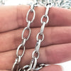 Decorated Stainless Steel Jewelry Chain, Open Links, 11x7 and 7x6, 2mm wide, 29 Feet, #1970