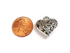 Filigree Heart Pendant, Large Antique Silver Metal Heart Valentine Charm, 20x20mm, Lot Size 8, #1180