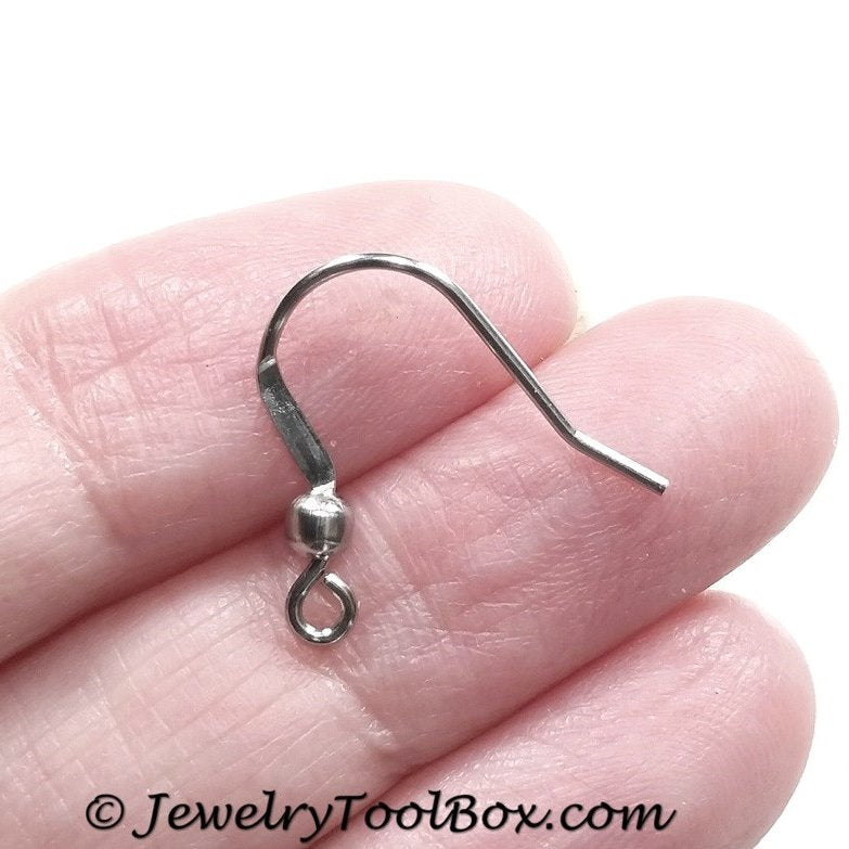 Rose Gold Ear Wires, Stainless Steel, 18mm, 3mm Bead, Lot Size 100, #1317 RG