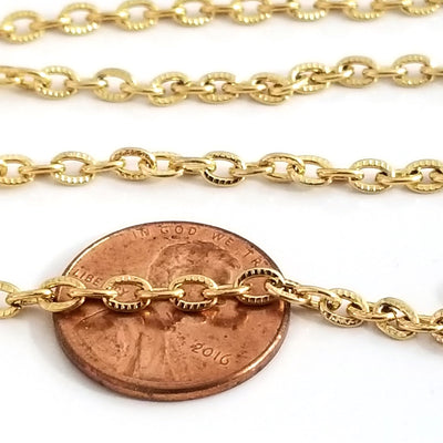 Textured Gold Stainless Steel Bulk Jewelry Making Chain, 3x4mm Oval Li -  Jewelry Tool Box