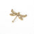 Large Gold Dragonfly Pendant Connector Charm, 3 Loops, 24 Kt Gold Plated Brass, Lot Size 10, #06G