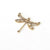 Large Gold Filigree Dragonfly Connector Pendant Charm, 3 Loops, 24 Kt Gold Plated Brass, Lot Size 10, #10G