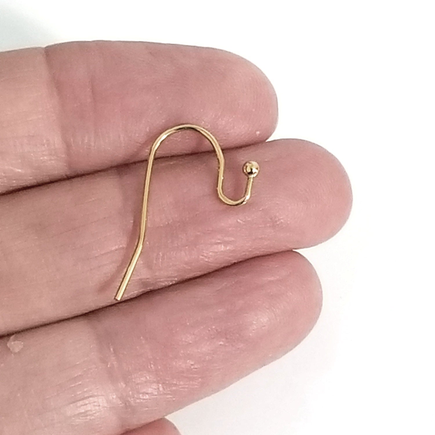 Amazon.com: 12pcs Gold Plated Flat Round Earring Hooks Brass French Fish Hooks  Earrings Hypoallergenic Ear Wire with Loop Hole Dangle Earrings Connector  for DIY Jewelry Making, 2 Sizes