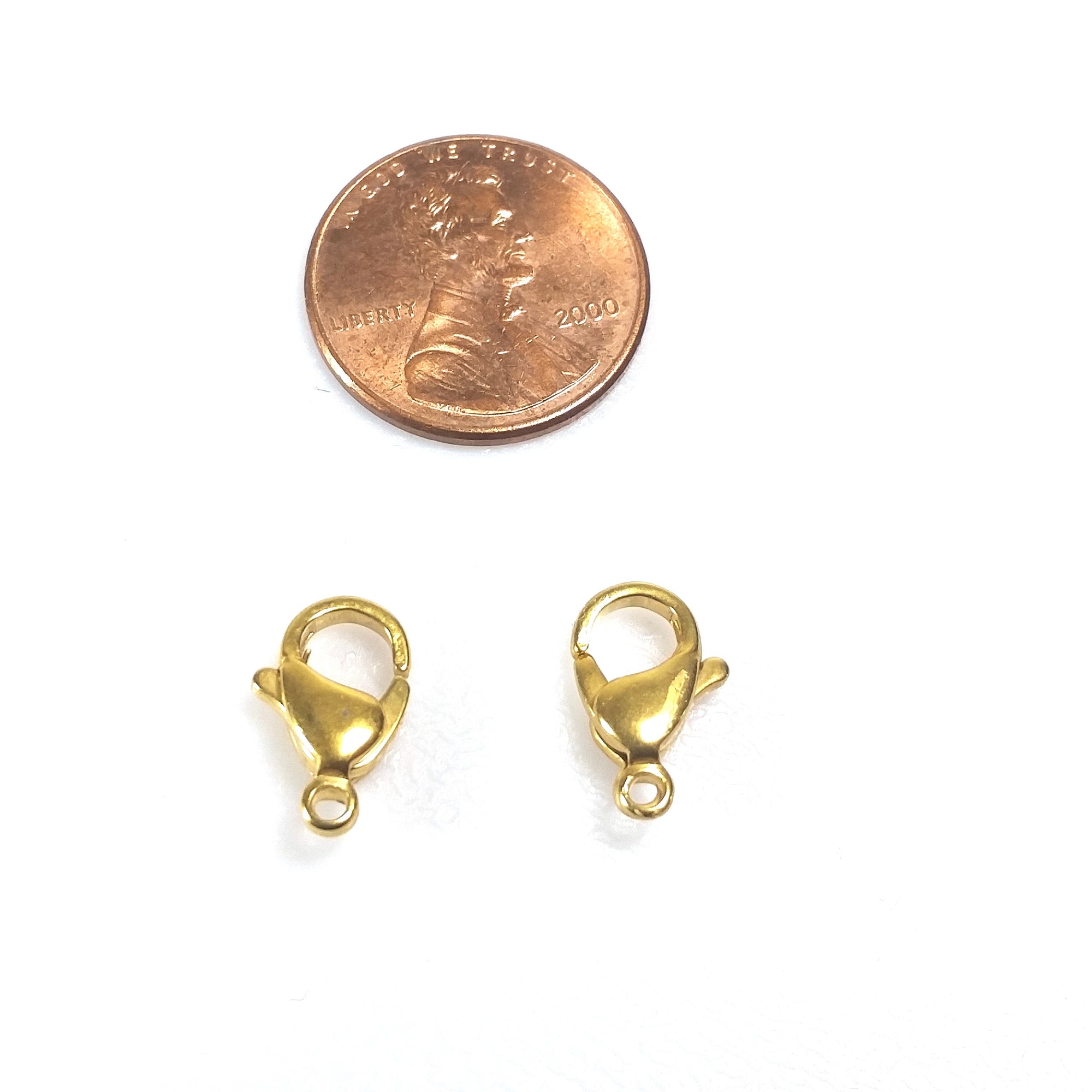 12mm Tierra Cast Lobster Clasp - Gold Plate - Choose Amount