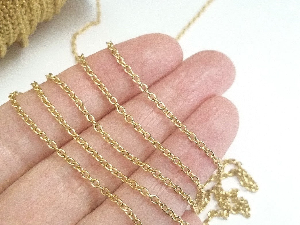 14K Yellow Gold Ball Station 0.7mm Chain Necklace