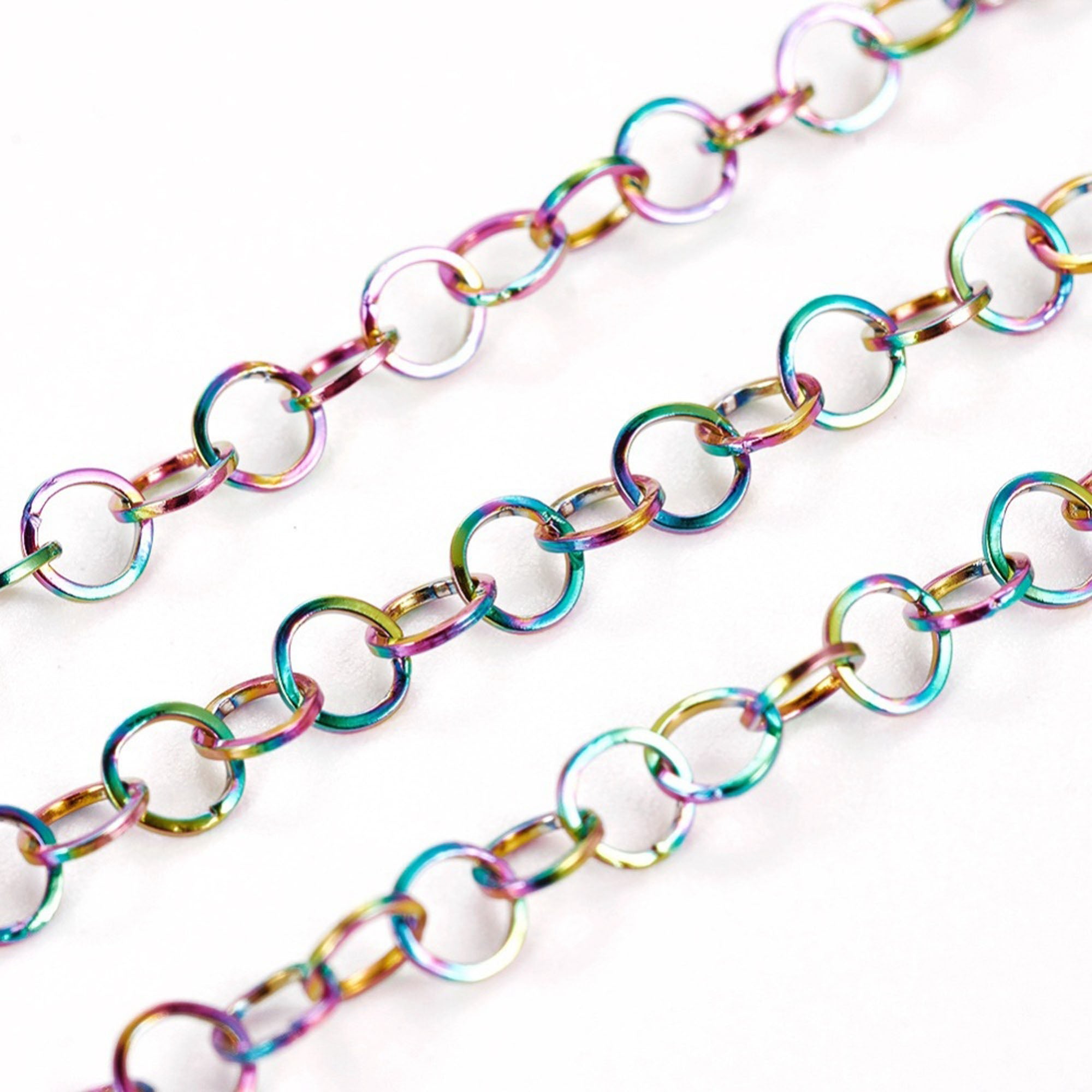 Stainless Chain, Titanium Plated Round 3x0.3mm Soldered Closed Links, 30 Feet on a Spool, #1903 MC