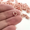 Brass Jump Rings, Rose Gold Plated Stainless, 6x1.2mm, Open, NOT Non-Tarnish, Lot Size 100