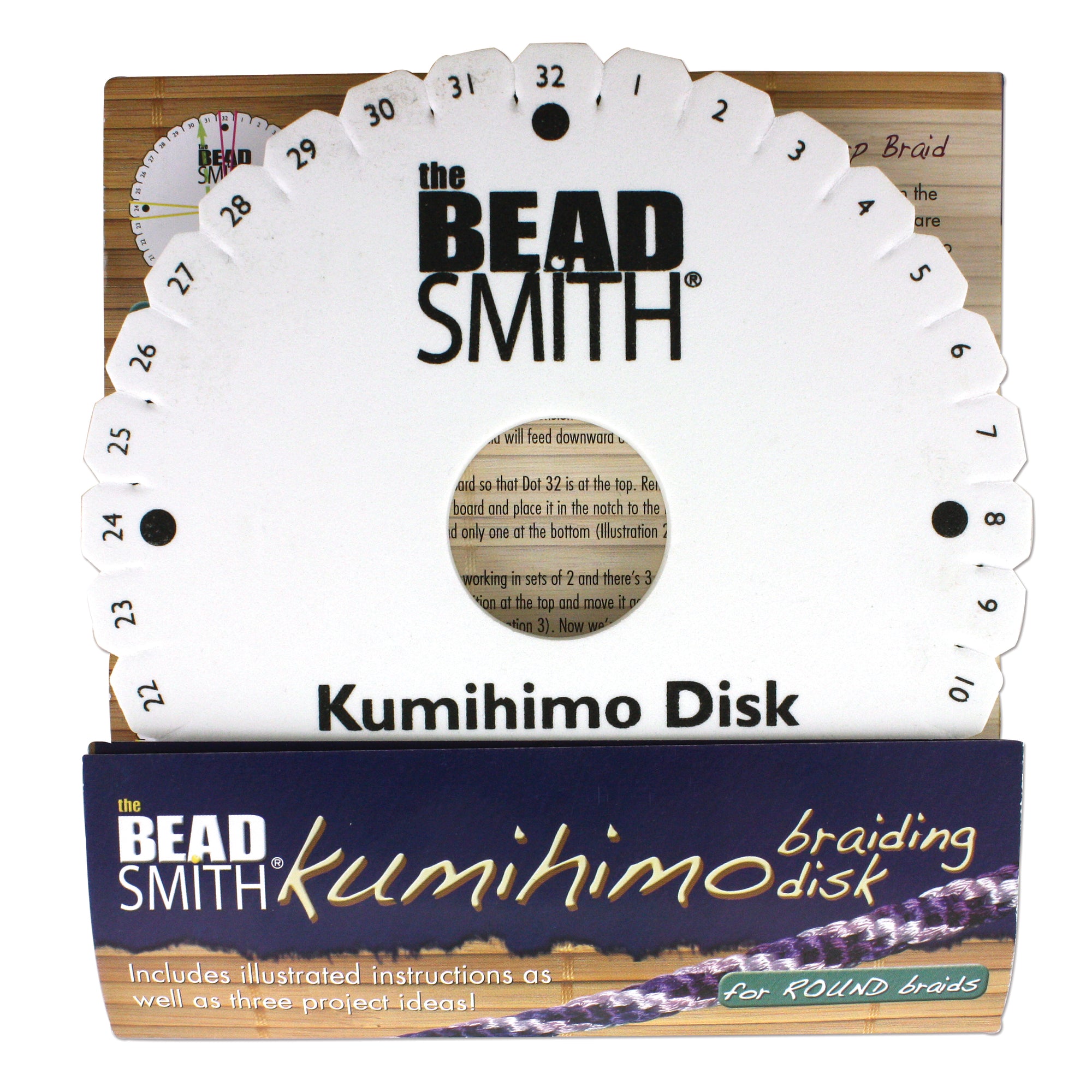 Kumihimo Disk with Instructions, 6 Inches, 3/8 Inch Thick, 35mm Hole, -  Jewelry Tool Box