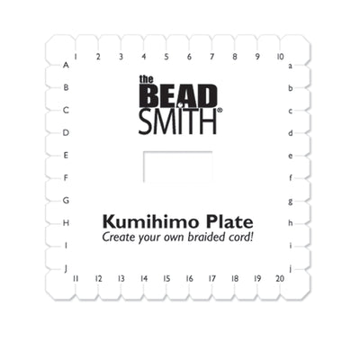 Kumihimo Plate with Instructions, 6 Inches Square, 3/8 Inch Thick, 35mm Hole, #601