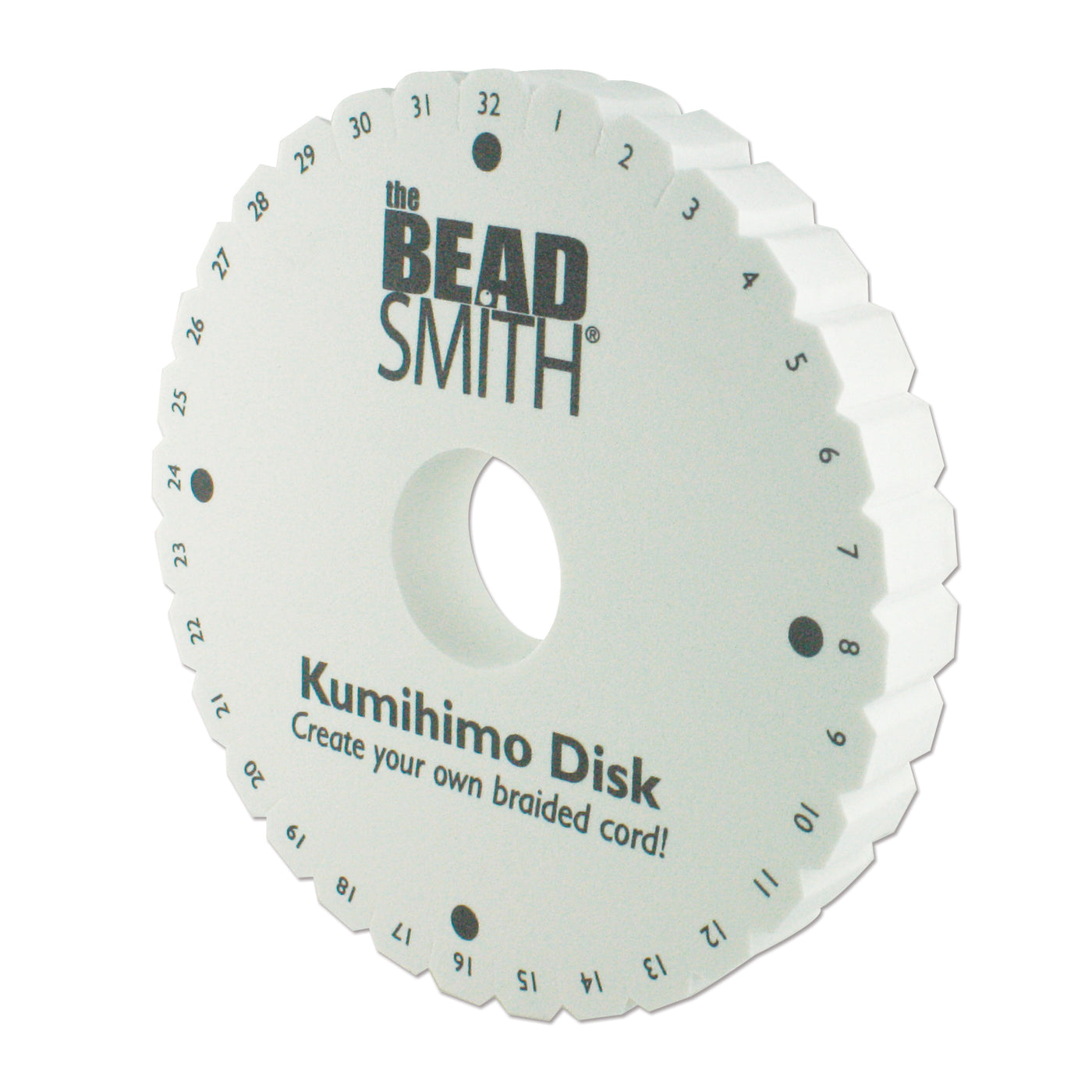 Kumihimo Disk with Instructions, 6 Inches, 3/8 Inch Thick, 35mm Hole, -  Jewelry Tool Box