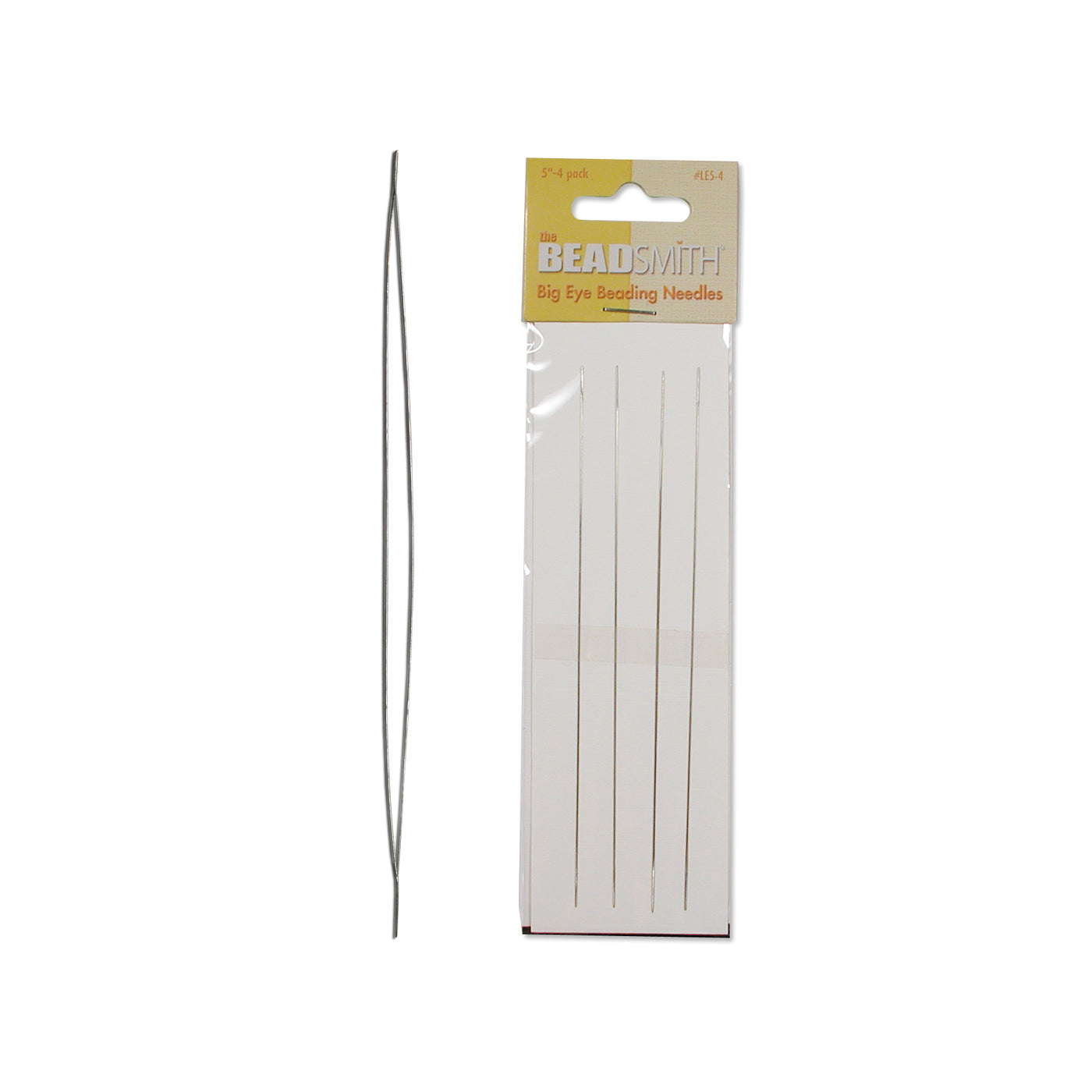 Long Big Eye Needles, 5 Inches, Card of 4 Needles, LE5-4
