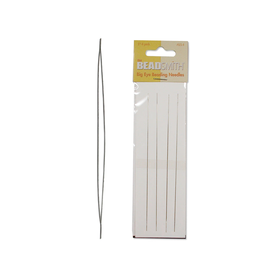 Long Big Eye Needles, 5 Inches, Card of 4 Needles, LE5-4