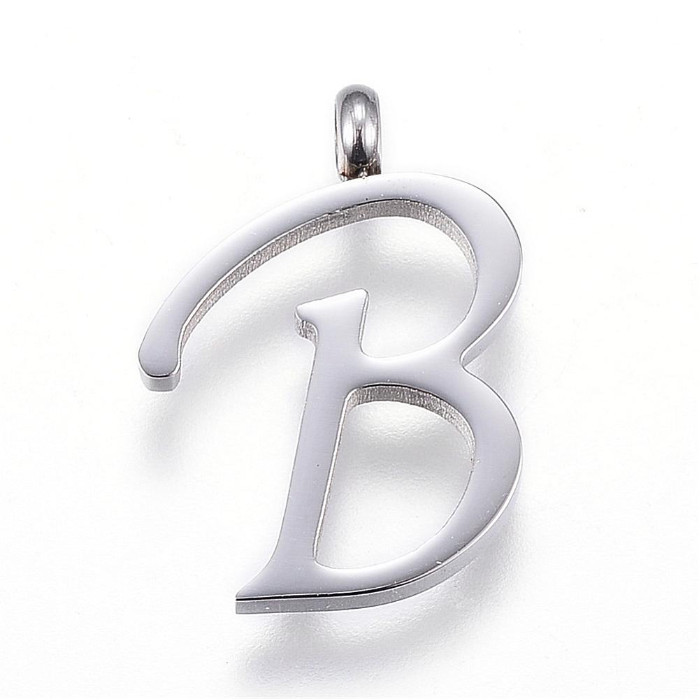 Letter Pendants, Stainless Steel, Full Alphabet of 26 Letters