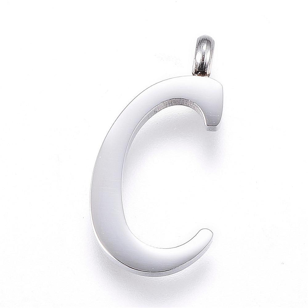 Letter Pendants, Stainless Steel, Full Alphabet of 26 Letters