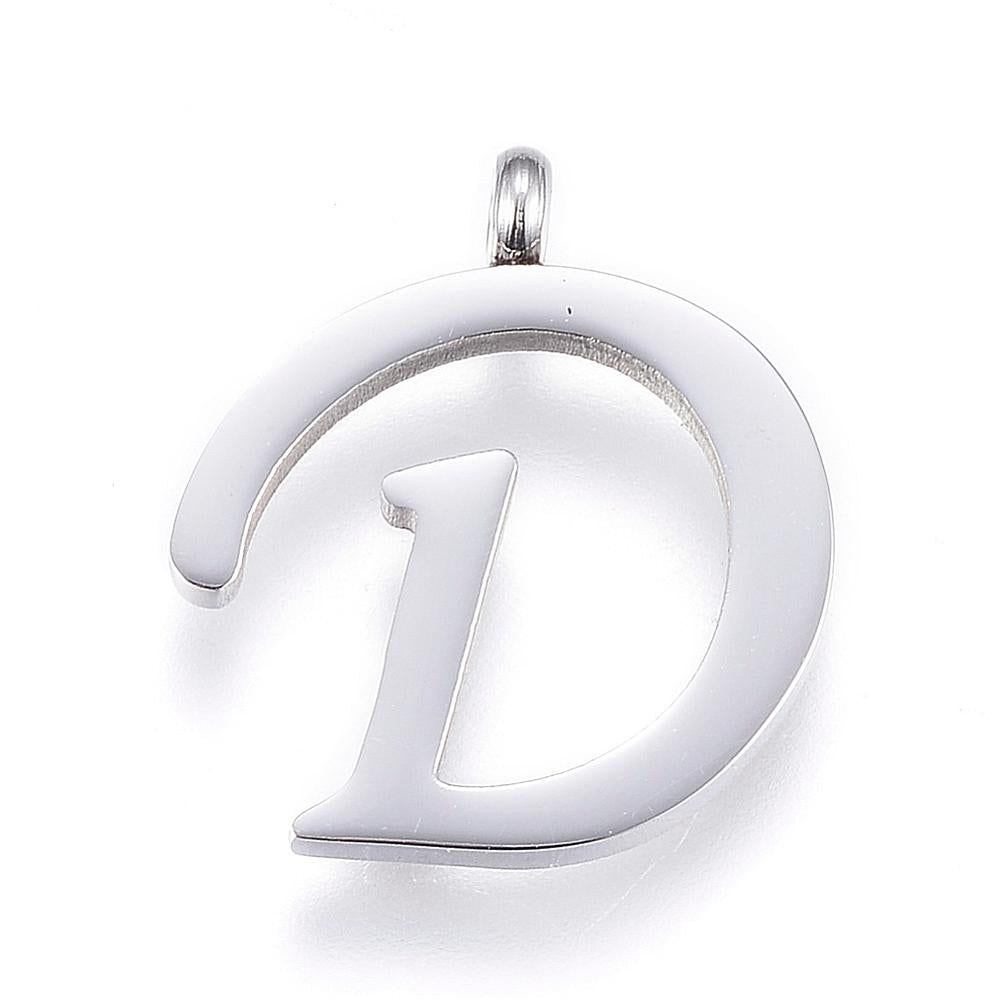 Letter Pendants, Stainless Steel, Full Alphabet of 26 Letters