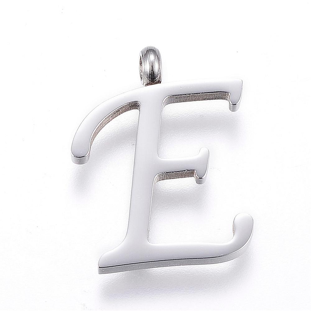 Letter Pendants, Stainless Steel, Full Alphabet of 26 Letters
