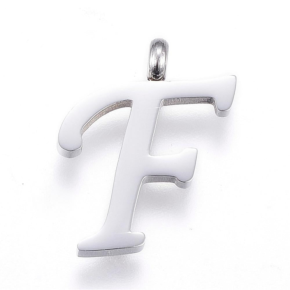 Letter Pendants, Stainless Steel, Full Alphabet of 26 Letters