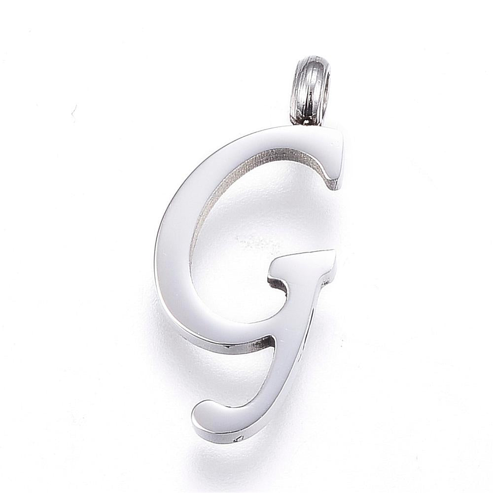 Letter Pendants, Stainless Steel, Full Alphabet of 26 Letters