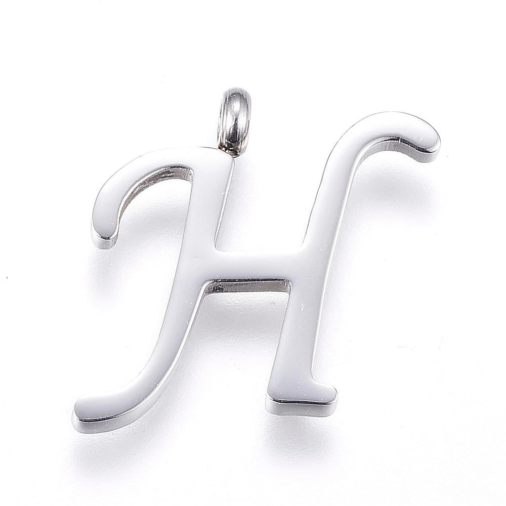 Letter Pendants, Stainless Steel, Full Alphabet of 26 Letters