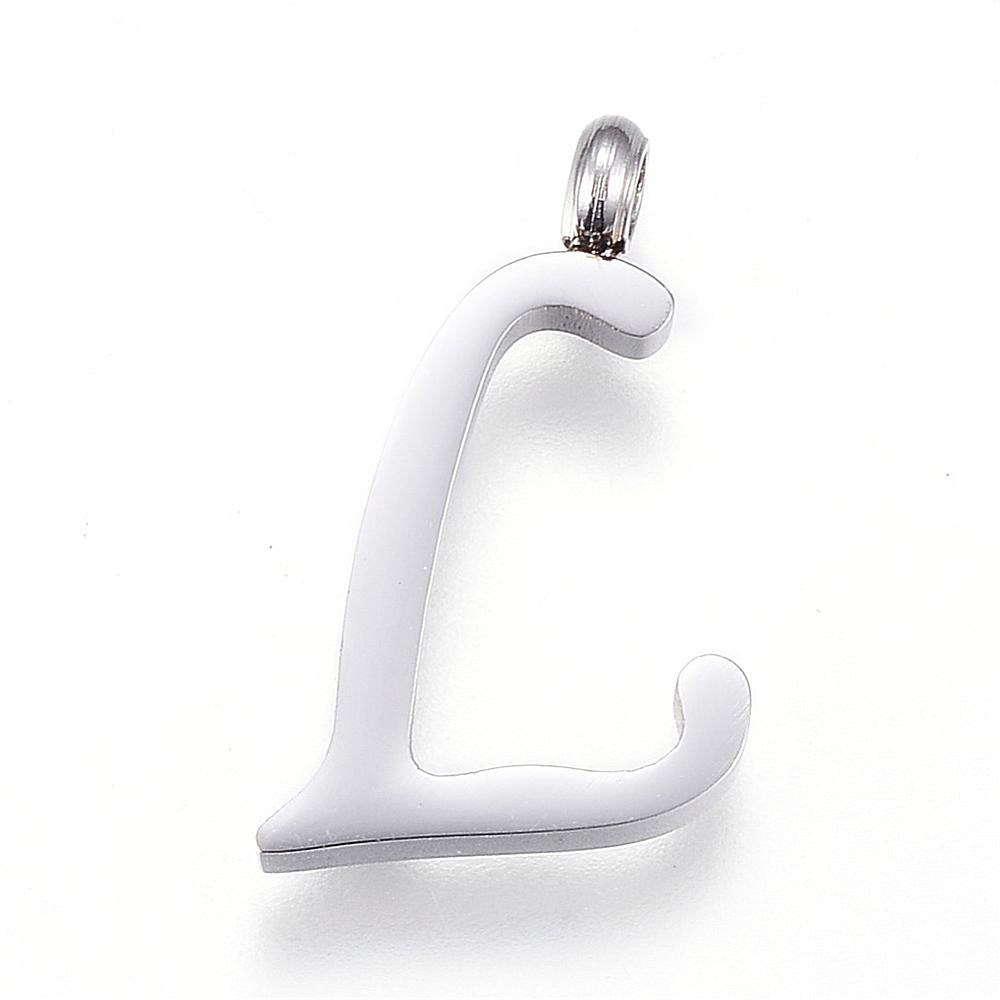 Letter Pendants, Stainless Steel, Full Alphabet of 26 Letters