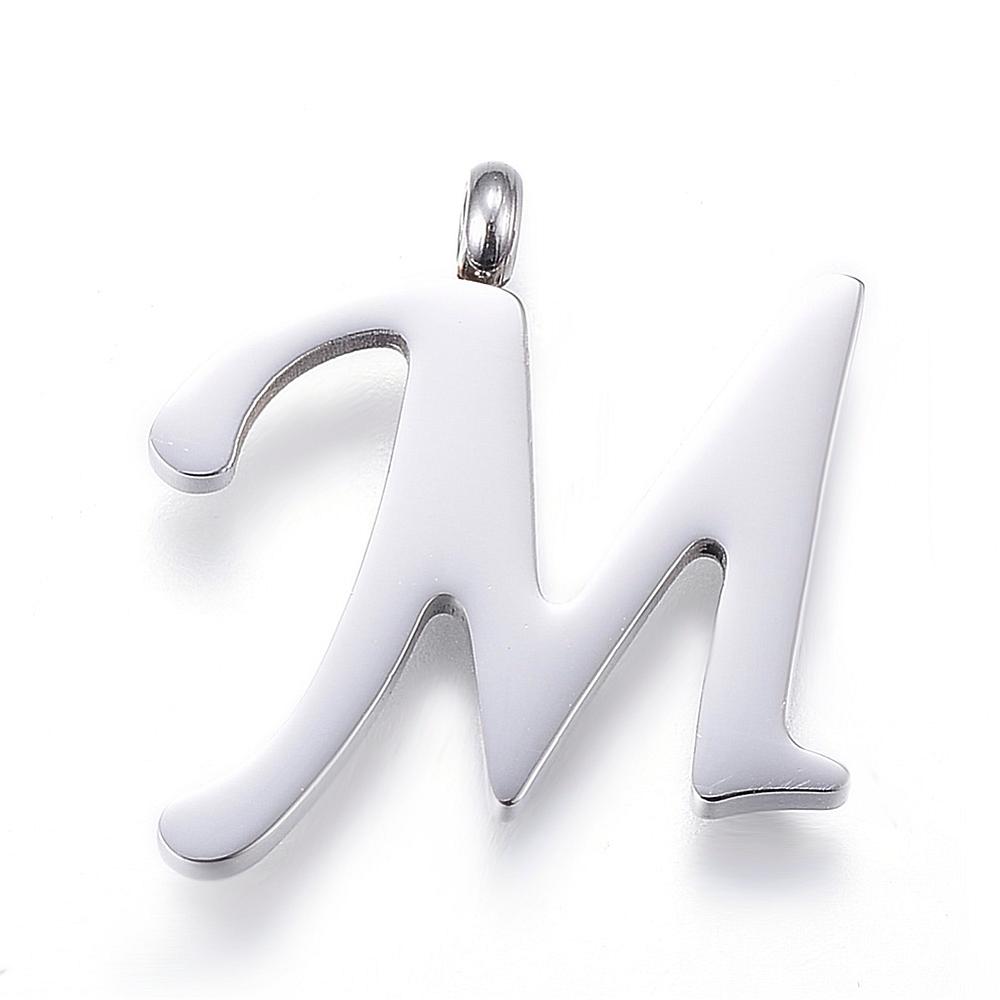Letter Pendants, Stainless Steel, Full Alphabet of 26 Letters