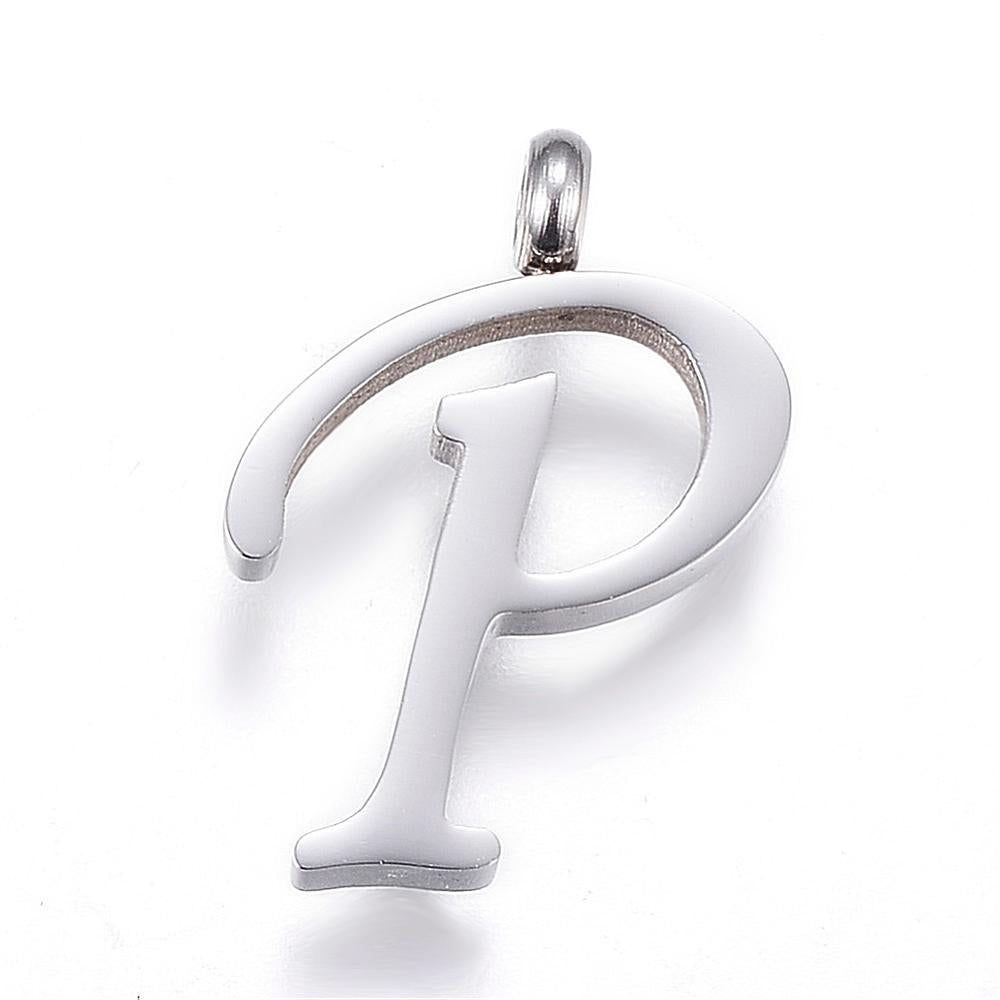 Letter Pendants, Stainless Steel, Full Alphabet of 26 Letters