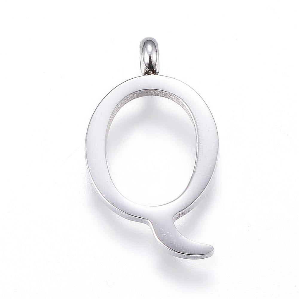 Letter Pendants, Stainless Steel, Full Alphabet of 26 Letters