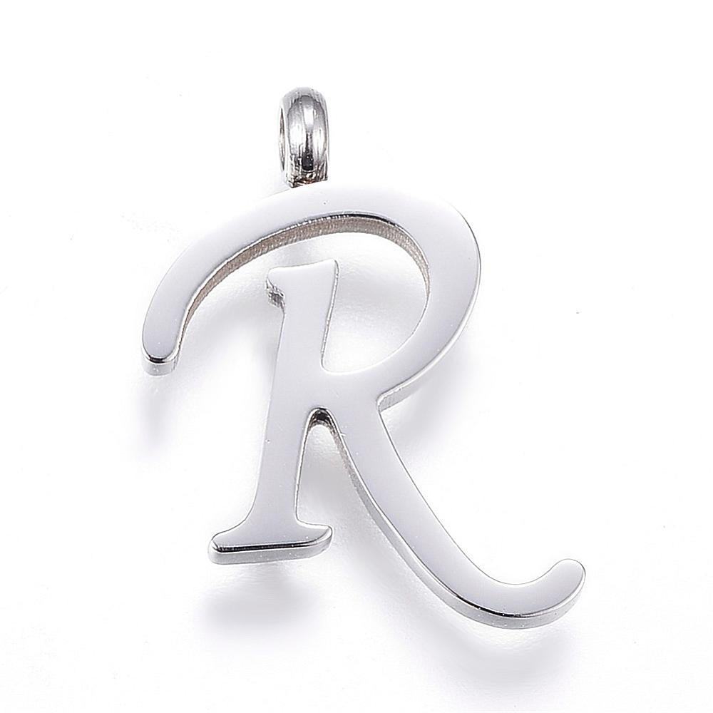 Letter Pendants, Stainless Steel, Full Alphabet of 26 Letters