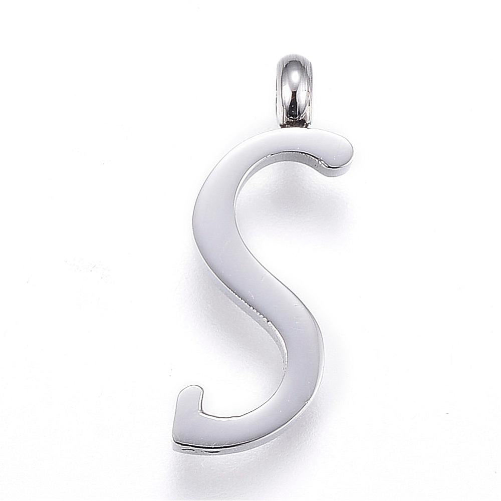 Letter Pendants, Stainless Steel, Full Alphabet of 26 Letters