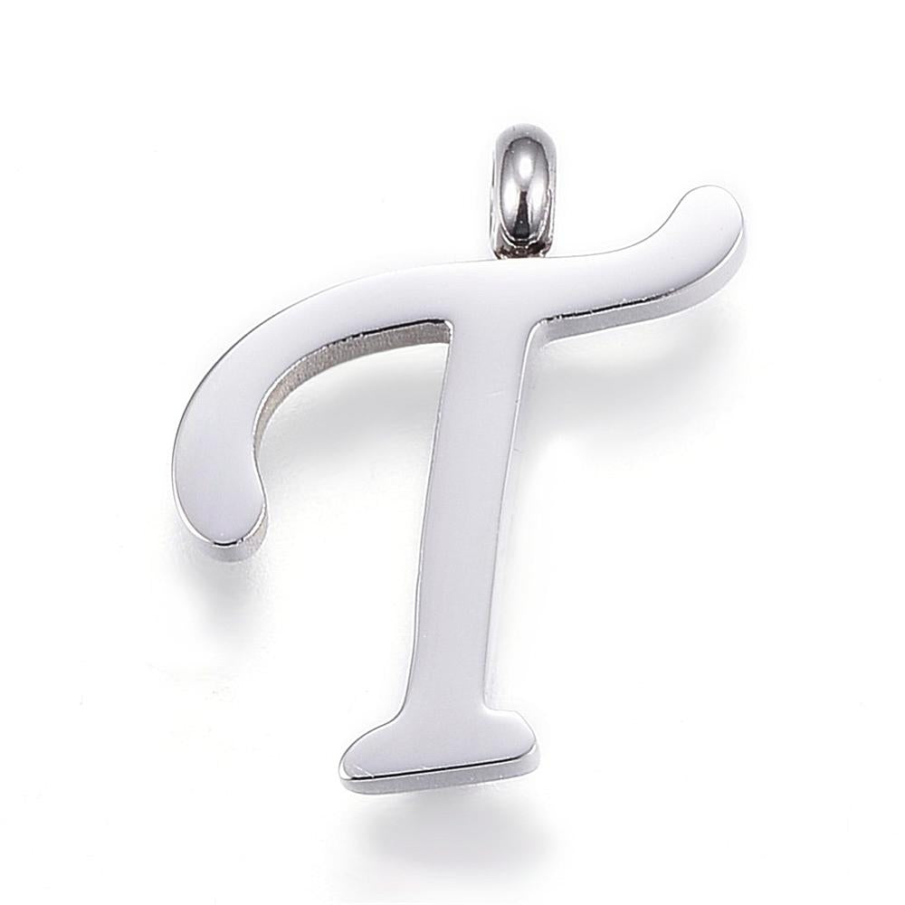 Letter Pendants, Stainless Steel, Full Alphabet of 26 Letters