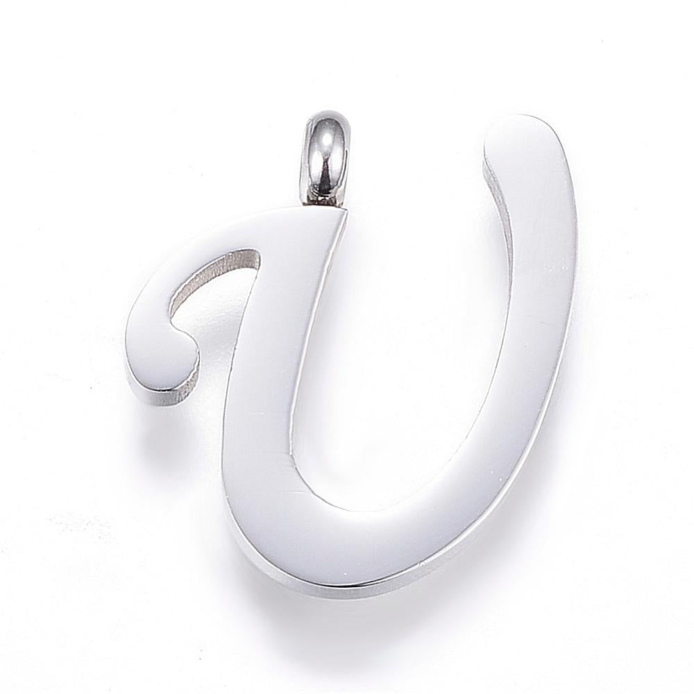 Letter Pendants, Stainless Steel, Full Alphabet of 26 Letters