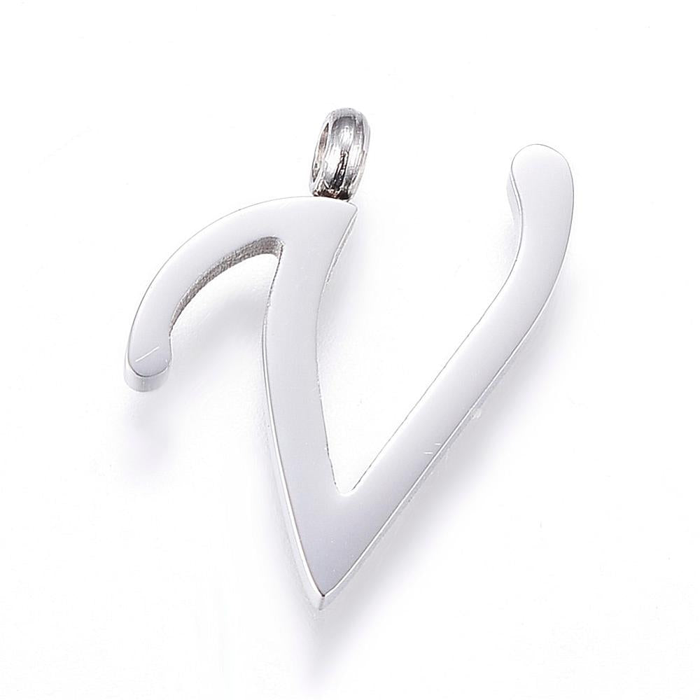 Letter Pendants, Stainless Steel, Full Alphabet of 26 Letters