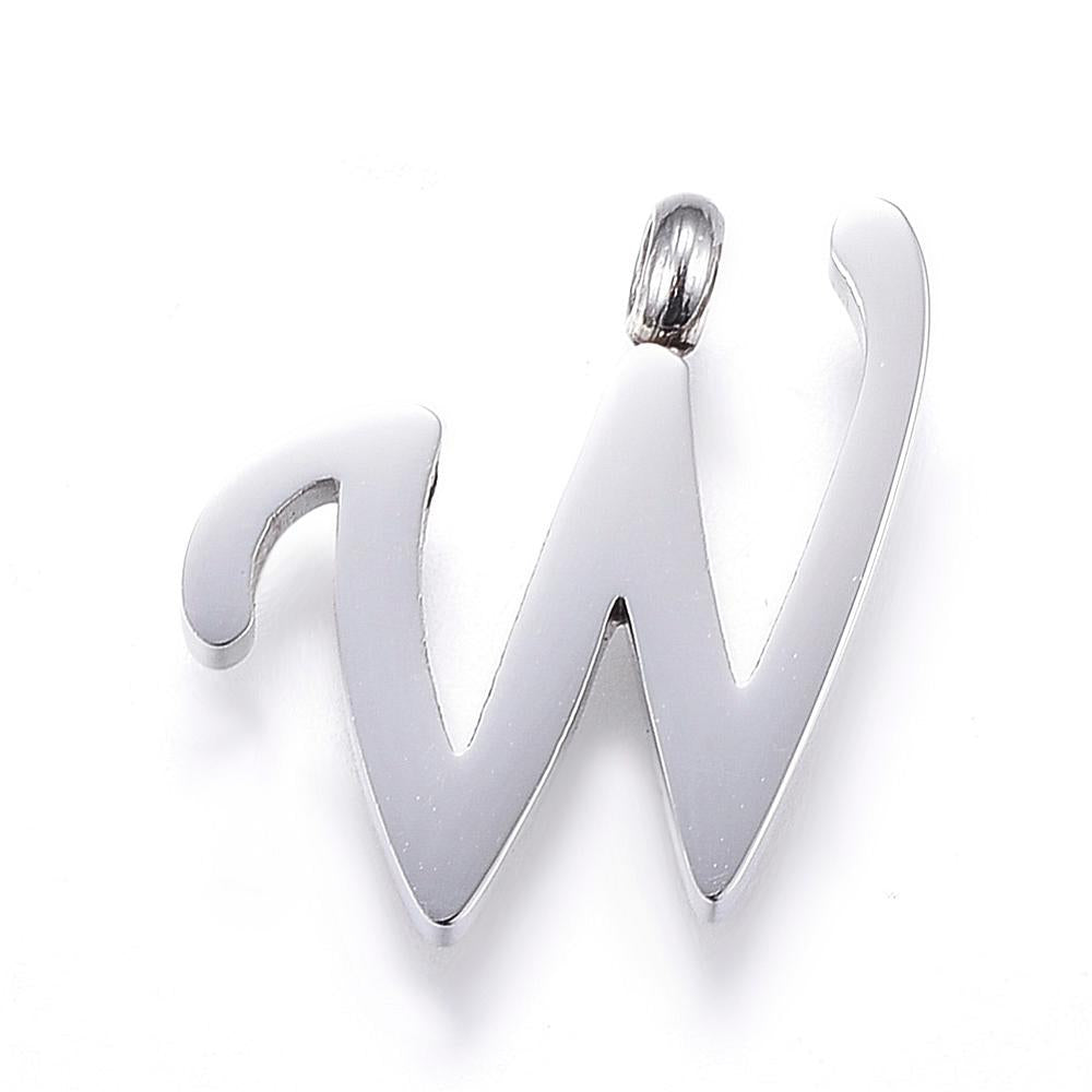 Letter Pendants, Stainless Steel, Full Alphabet of 26 Letters