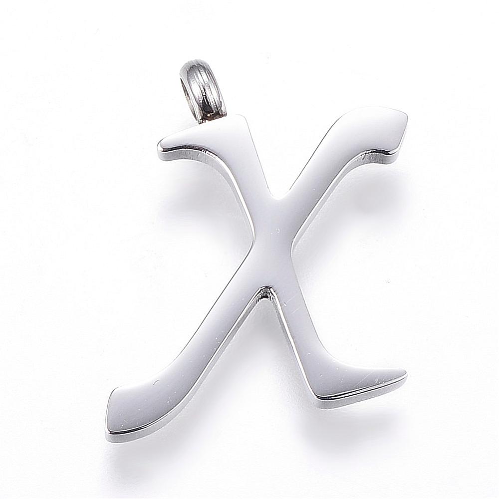 Letter Pendants, Stainless Steel, Full Alphabet of 26 Letters