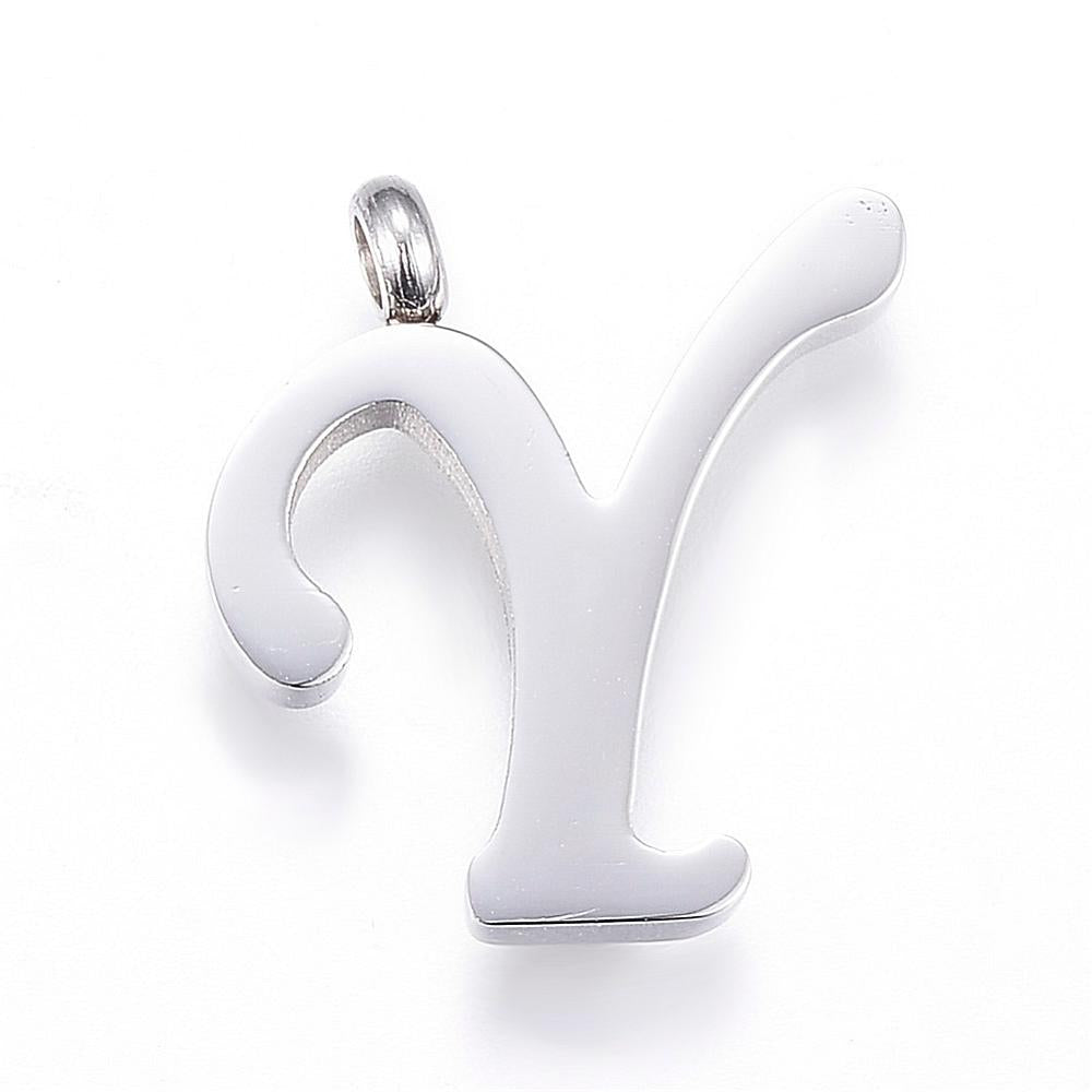 Letter Pendants, Stainless Steel, Full Alphabet of 26 Letters