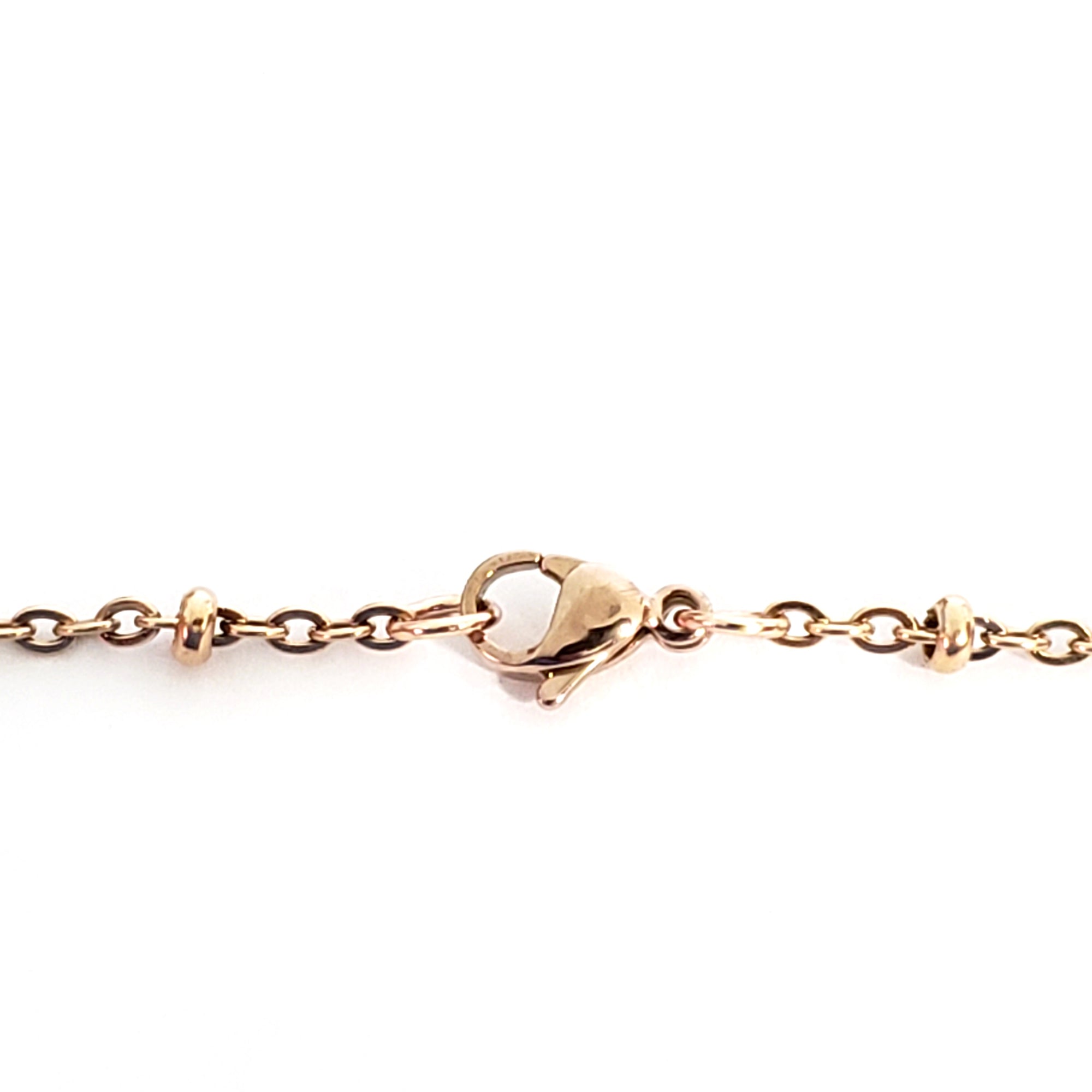 Rose Gold Station Chain, Stainless Steel, 3x2mm Rondelle Stations, Soldered Closed Links, Lot Size 50 Meters, #1937 RG Spool