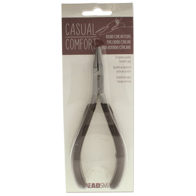 Round / Concave Pliers, Casual Comfort Jewelry Making Tools, Ergonomic Grip Handles, Box Joint, Return Leaf Spring, Beadsmith Brand, #309 33
