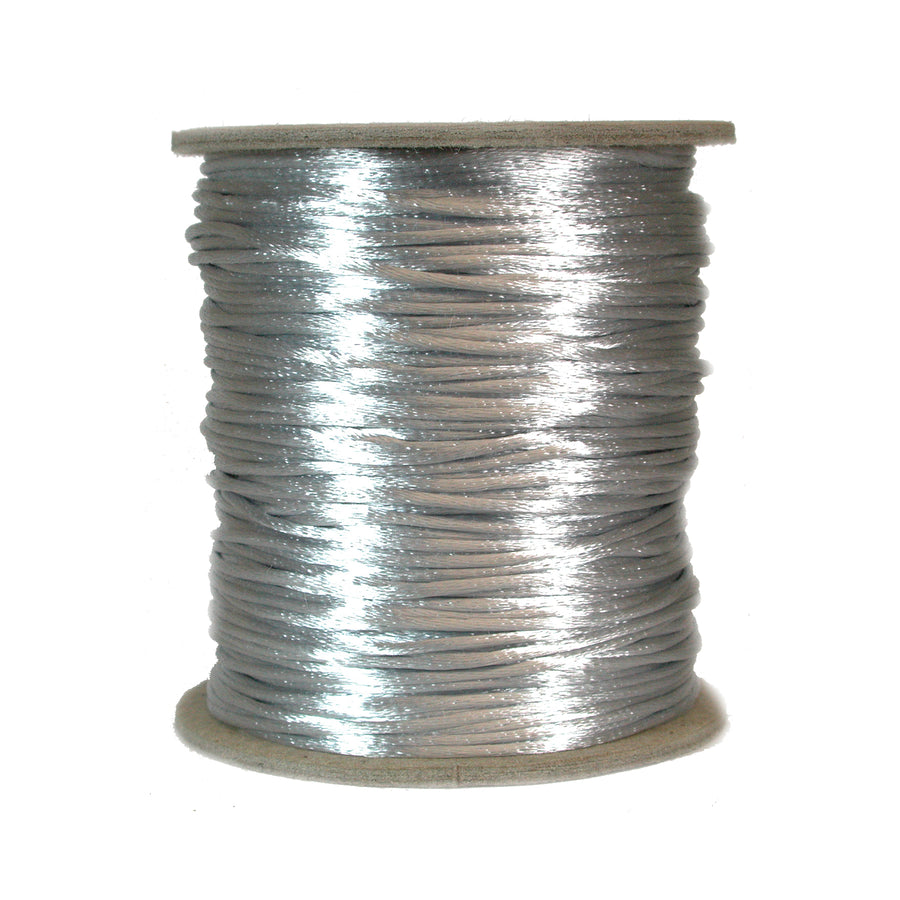 Silver Rattail, 1mm, Size #0, 70 Yard Spool, USA Made, RTSI0
