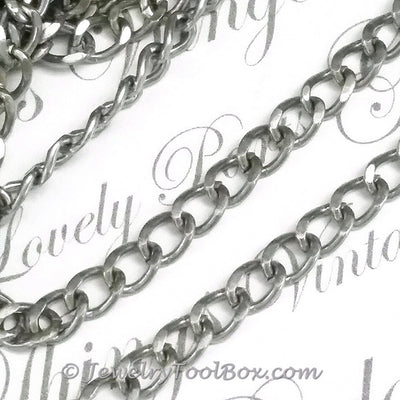 Stainless Twist Chain, 316 Grade, 4.5x1mm, Open Links, 25 Meters, #1924