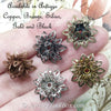 Hematite Black Filigree Flower Bead Caps, Multiple Layer, Bendable, Moldable, 2mm Hole, Lot Size 100, #2054 B
