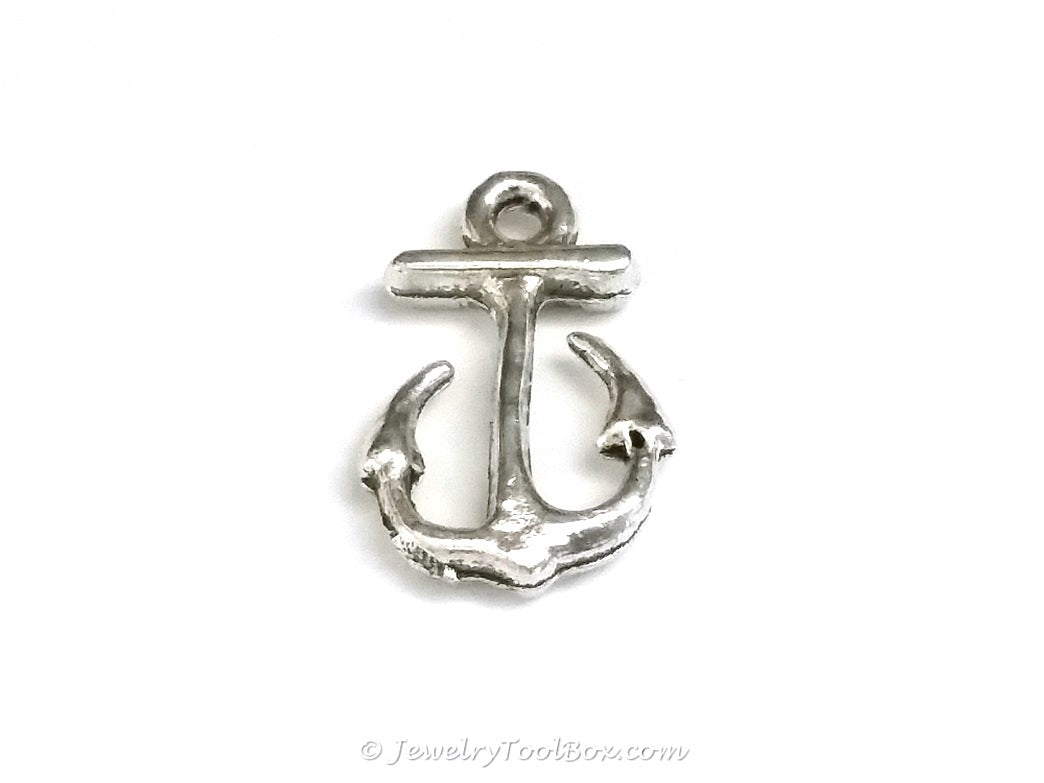 Small Anchor Charms, Antique Silver, Double Sided, Lead Free, Nickel Free, 16x11mm, Lot Size 30, #2151
