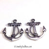 Anchor Charms, Double Sided Pendants, Antique Silver, Lead Free, Nickel Free, 23x21mm, Lot Size 10, #1114