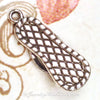 Beach Sandal Charms,, Antique Silver Pendants, 3 Dimensional, Lead Free, Nickel Free, 26x10x6mm, 2mm Loop, Lot Size 8, #2049