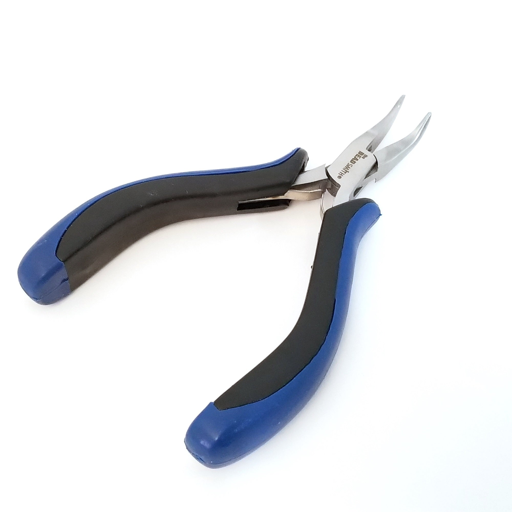 Bent Nose Pliers, Ergonomic Grip Handles, Box Joint, Return Leaf Spring, Beadsmith Brand, #1163
